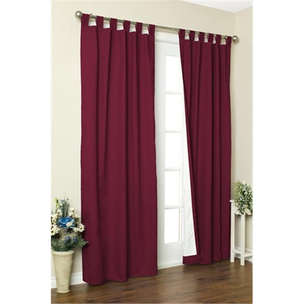 Escenografia Thermalogic Insulated Solid Color Tab Top Curtain Pairs - Burgundy - 160 x 84 in. ES2839689 - main